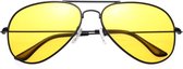 Piloten Nachtbril - Mistbril - Optimaal zicht in de auto - Aviator - Pilotenbril geel / goud - Voor dames en heren