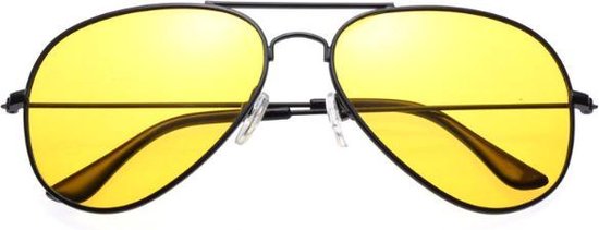Behoren Aanhankelijk verzameling Piloten Nachtbril - Mistbril - Optimaal zicht in de auto - Pilotenbril geel  / goud -... | bol.com