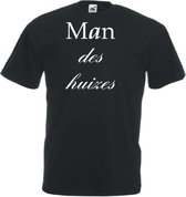 Mijncadeautje Unisex T-shirt zwart (maat M) Man des huizes