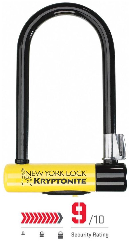 Kryptonite New York Lock STD Beugelslot – ART-4 Slot – Beugelslot Scooter en Motor – 26 cm lang – Geel