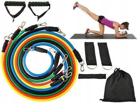 Weerstands Fitnessband – Fitness Elastiekenset – Stretch Fitness Kabels –  Multicolor | bol.com