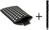 Polka Dot Hoesje voor Alcatel One Touch X Pop 5035d met gratis Polka Dot Stylus, Zwart, merk i12Cover