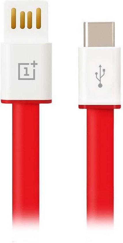 OnePlus 2 Originele Type-C data + oplaadkabel plat 100 cm - Rood