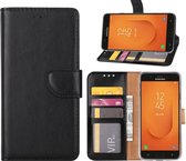 Boek Hoesje Samsung Galaxy J7 Prime 2 (2018) - portemonnee book case met siliconen binnenkant - geschikt voor pasjes - Zwart