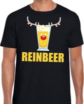 Foute Kerst t-shirt Reinbeer zwart voor heren S