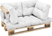 Kussenset - palletkussen en 4x rugkussens wit