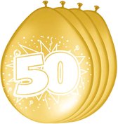 Ballons 50 ans en or métallisé 30cm 8 pièces