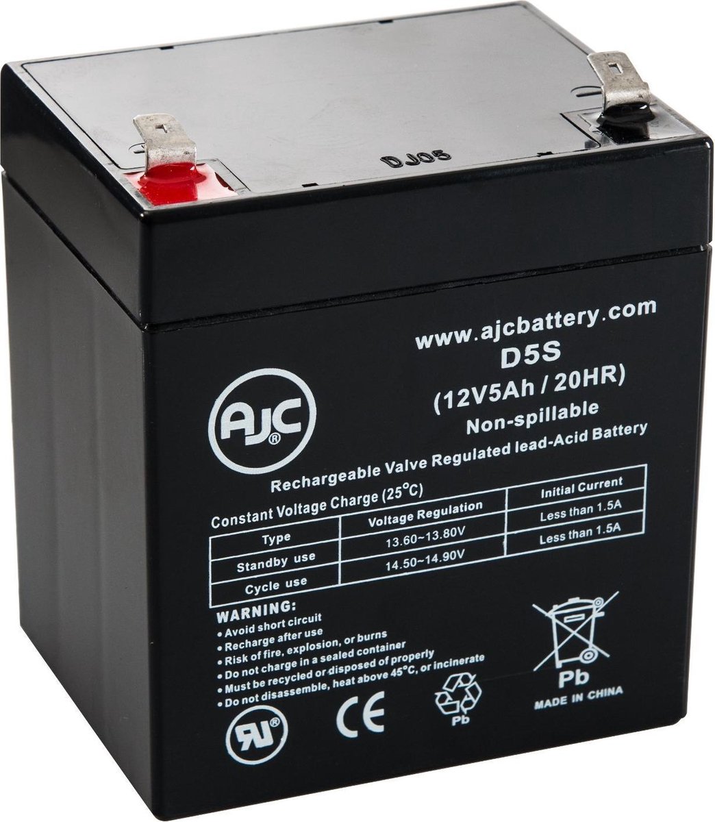 AJC Battery 12 Volt 5Ah 12V 5Ah Lood zuur vervangingsaccu