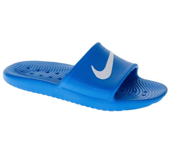 Toneelschrijver hoog Afleiding Nike Kawa Slippers Heren Slippers - Maat 46 - Mannen - blauw/wit | bol.com
