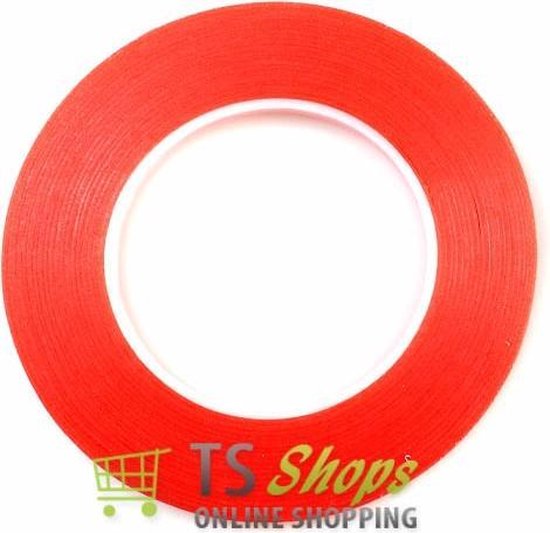 Double side tape 50 meter x 6mm red