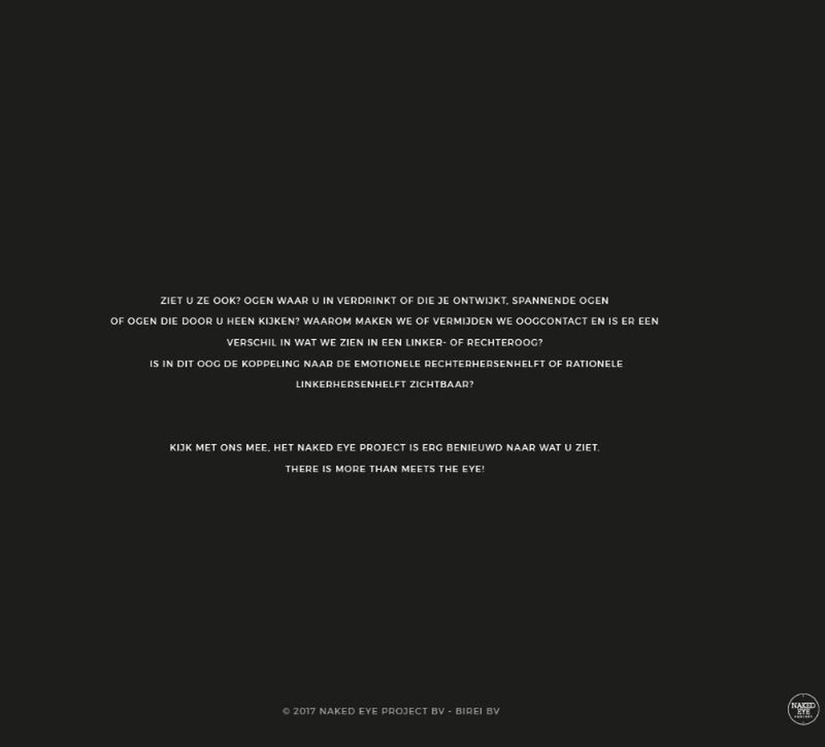 Naked Eye Project B.V. 1 - Naked Eye project - back cover