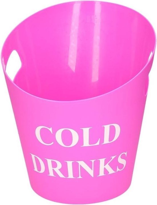 IJs/drank koelemmer met handvat roze - Dranken/champagne koelers