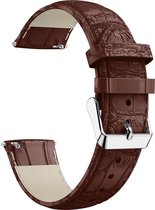 Bandje Leather Brown Croco geschikt voor Fitbit Versa (Lite)