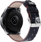 Bracelet en cuir gris fleur adapté pour Samsung Galaxy Watch 46mm et Gear S3
