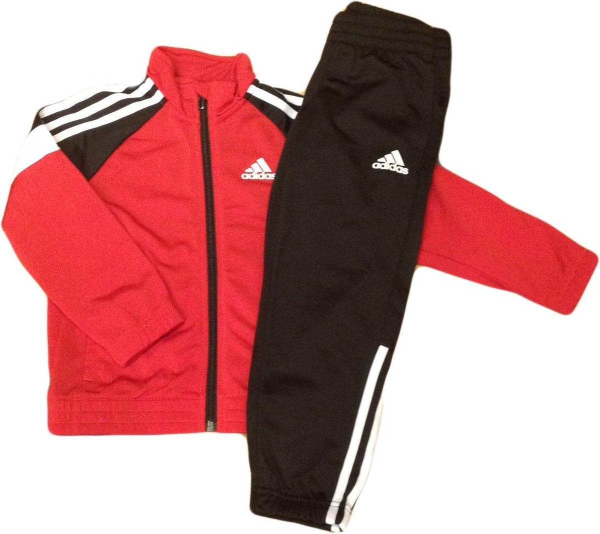 Adidas Kinder Trainingspak -Maat 110 - Rood/Zwart | bol.com