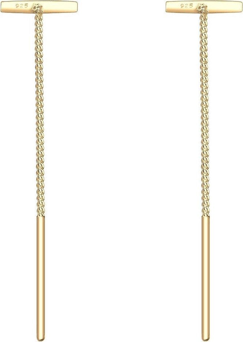 Elli Oorbellen Bar Drop Minimaal Basic Trend 925 Zilver verguld