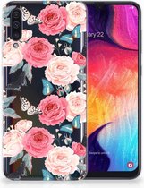 TPU Hoesje Geschikt voor Samsung Galaxy A50 Butterfly Roses