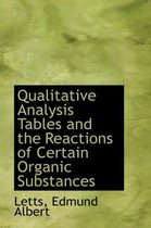 Qualitative Analysis Tables and the Reactions of Certain Organic Substances