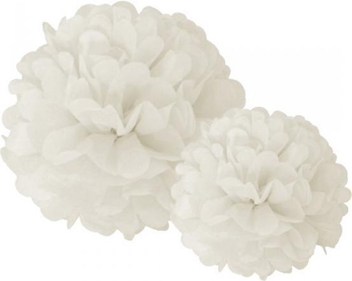 Pompoms Wit 30/40 cm