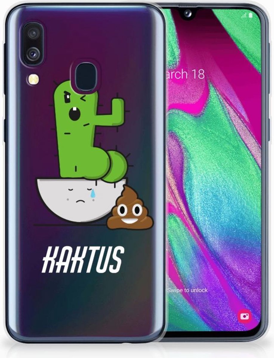 Samsung Galaxy A40 Telefoonhoesje met Naam Cactus Poo