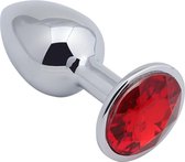 Banoch - Buttplug Aurora Red Small - Metalen buttplug - Diamant steen - Rood