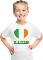 Ierland hart vlag t-shirt wit jongens en meisjes 158/164