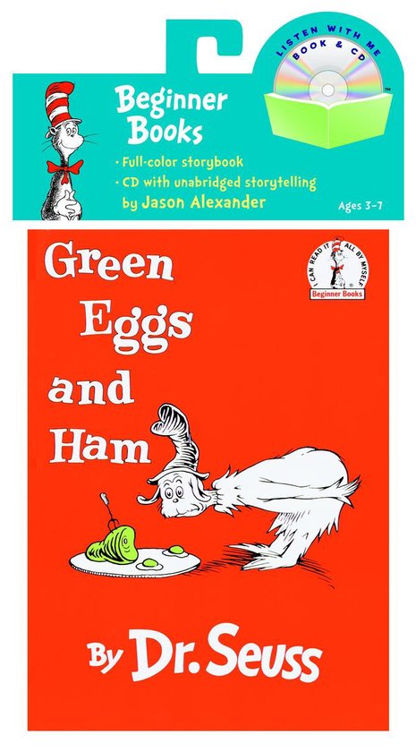Beginner Books: Green Eggs and Ham, een boek en CD met verhalen door Dr. Seuss.