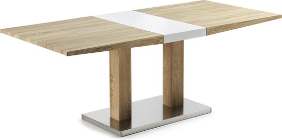 bol.com | LaForma Kalin - Uitschuifbare tafel 160 - 200 cm x 90 cm - Eiken  - Chroom