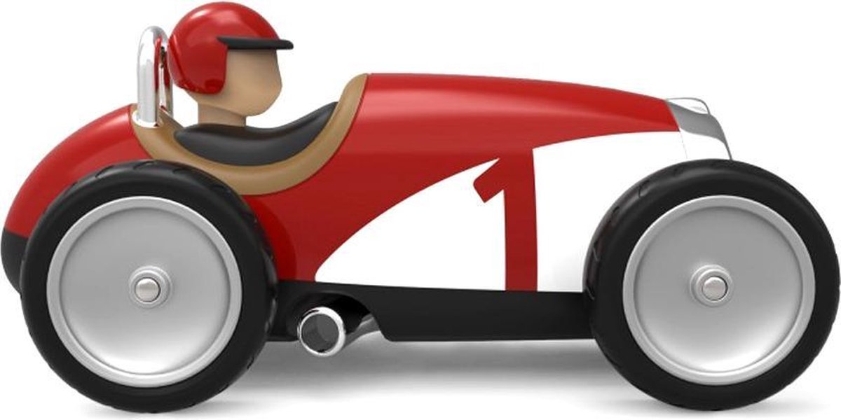 BAGHERA Speelgoedauto - Racingcar Rood - Vintage - In Geschenkdoos - 1 Jaar