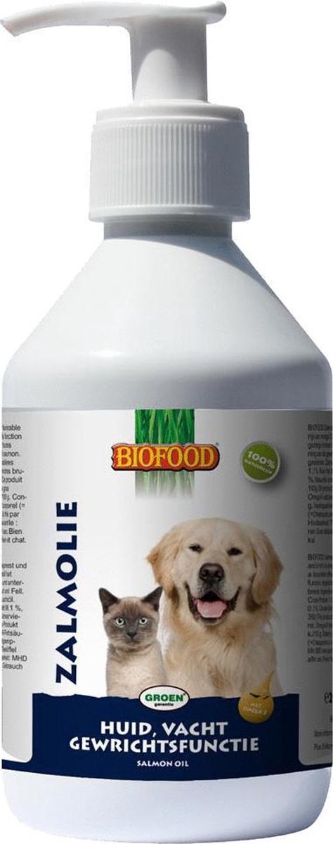 Biofood zalmolie - hond - voedingssupplement doseerpomp - 250 ml