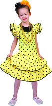 Geel flamencokostuum met stippen voor meisjes - Verkleedkleding - 152/158
