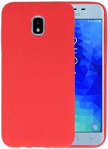 Hoesje Geschikt voor de Samsung Galaxy J3 2018 - Backcover Color Telefoonhoesje - Rood
