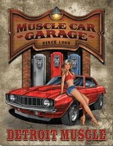 Muscle Car garage wandbord reclamebord