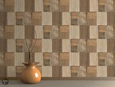 Dutch Wallcoverings - Schuimvinyl hout - bruin