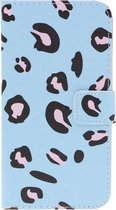 Shop4 - Geschikt voor iPhone 11 Pro Hoesje - Wallet Case Luipaard Blauw
