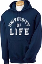 College hoodie | Fruit of the Loom sweater | University of Life | navy | maat Large