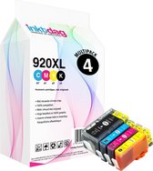 Inktdag Inktcartridge voor HP 920 XL cartridges, hp 920xl multipack zwart + kleur set 4 pak geschikt voor printers HP Officejet 6000 , 6500 , 6500 A , 6500 A Plus , 7000 , 7500 A , Pro 6000