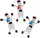 Muurkruipers sneeuwpop (6 stuks per verpakking) Voor in cadeautasjes en als vulling voor kerstsokken voor kinderen