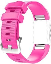 Bandje Large Voor de Fitbit Charge 2 - Siliconen Armband / Polsband / Strap Band / Sportband - Roze