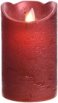 LED kaars/stompkaars kerst rood 12 cm flakkerend - Kerst diner tafeldecoratie - Home deco kaarsen