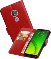 Zakelijke Bookstyle Hoesje voor Motorola Moto G7 Power Rood