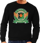 Zwarte St. Patricks day drinking team sweater heren S