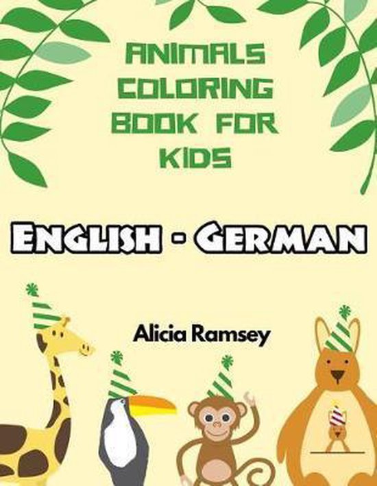 English - German Animals Coloring Book for Kids - cover