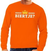 Oranje Biertje sweater heren - Oranje Koningsdag kleding S