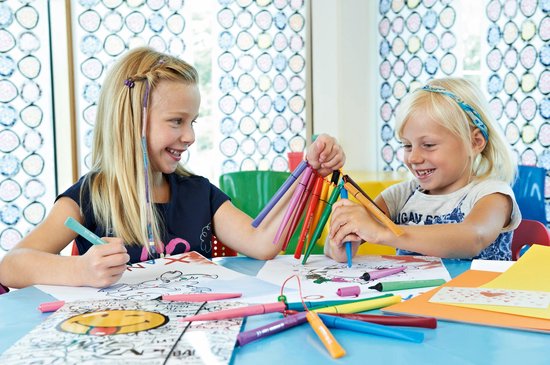 STABILO Cappi - Viltstift - Nooit Meer Je Dop Kwijt Dankzij De Dopring - Etui Met 24 Kleuren + 2 Dopringen
