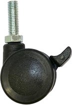 Meubelwiel zwart diameter 3,5 cm (set van 2 stuks)