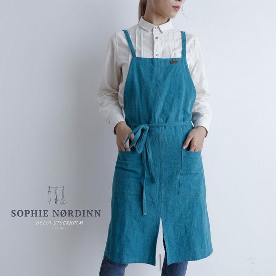 Sophie Nordinn® - Schort Stockholm (Blauw) - Kookschort - Keukenschort Dames  - Schort... | bol.com