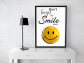 Poster met tekst : don't forget to smile today - A4
