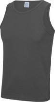 Sport singlet/hemd grijs voor heren - Hardloopshirts/sportshirts - Sporten/hardlopen/fitness/bodybuilding - Sportkleding top grijs voor mannen M (40/50)