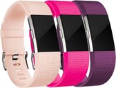 YONO Siliconen bandjes - Fitbit Charge 2 - 3-pack - Small